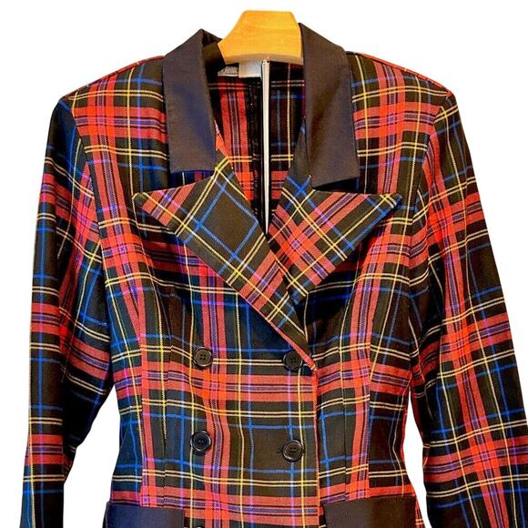ASO CLUELESS 90s Rampage Tartan Plaid Preppy Grunge Cute Goth Heritage Blazer LG - Picture 3 of 9